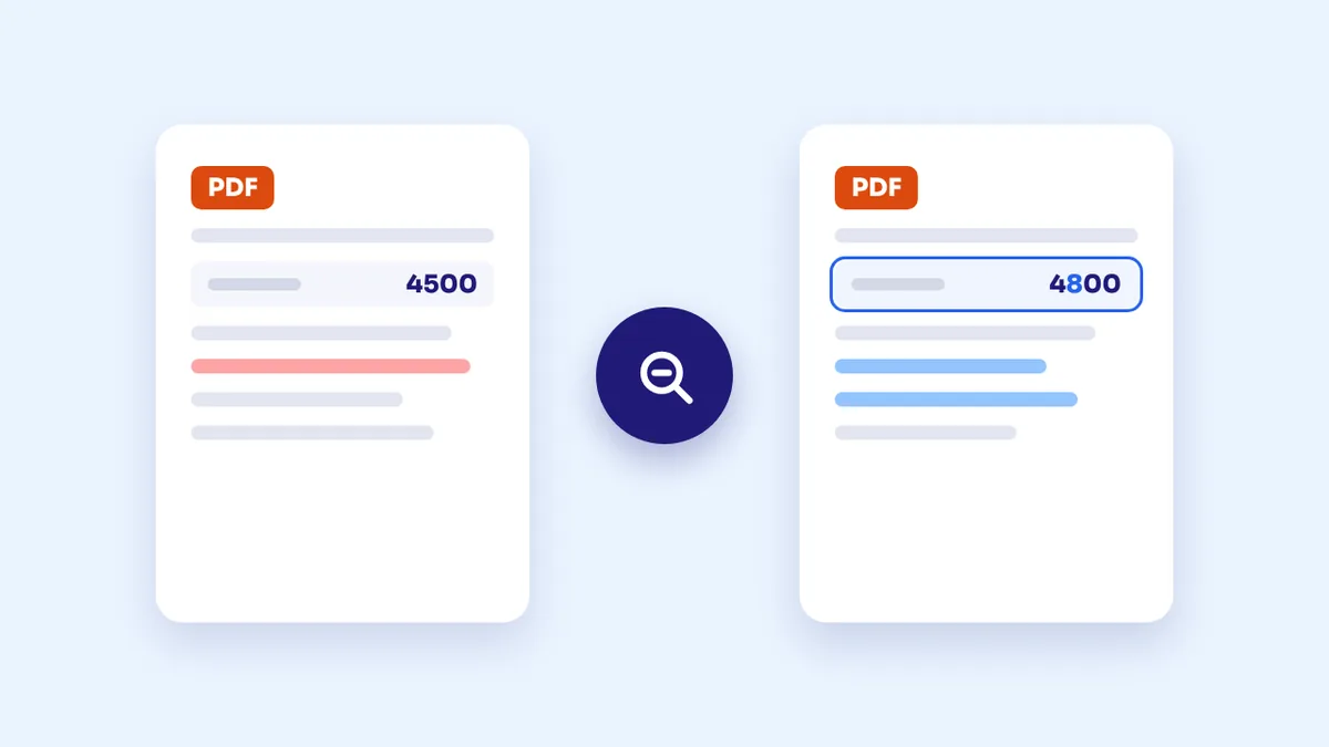 مقارنة ملفين PDF: كيف تعرف ما الذي تغيّر في العقد قبل أن توقّعه؟
